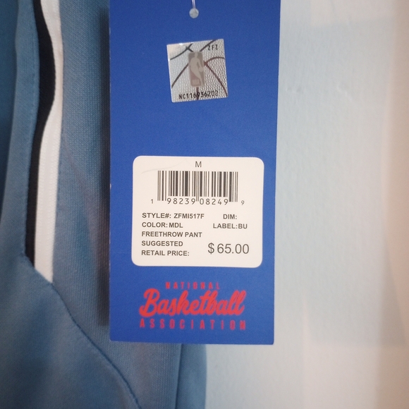 NBA Blue/Gray Athletic Pants with Logo Size M - Picture 11 of 12